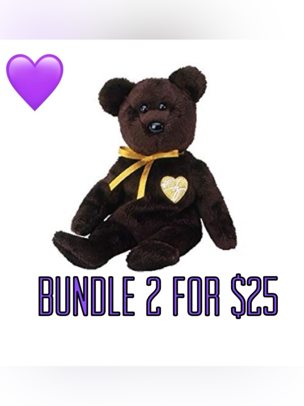 💜2 for $25💜 2003 TY Signature Bear Beanie Baby